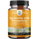 Querbetin pur cu supliment de Bromelain pentru ajutor imunitar - Querbetin 500 mg capsule cu Bromelain pentru suport imunitar şi respiraţie - Supliment respirator nutriţional - 90 Ct