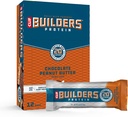 Clif Builders - Baruri de proteine - Aroma de unt de arahide de ciocolată - 20g Proteina - Gluten gratuit (2,4 Ounce, 12 Conte)