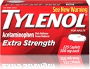 Caplete cu concentraţie suplimentară de Tylenol cu acetaminofen 500 mg, Reductor de durere şi febră, pentru durere de cap, durere de spate şi durere menstruală, 225 ct