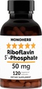 MONOHERB Riboflavin 5'- Phosphat 50 mg - 120 Capsule vegetariene - Vitamină bioactivă B2