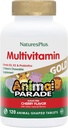 NaturasPlus Parada Animalelor de Aur Multivitamine pentru copii masticabile - Aroma de cireșe naturale - 120 Figuri de animale, Pachet de 2 - cu vitamina D3, K2 & Probiotice - 120 Serviri totale