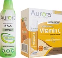 Aurora Nutrascience Mega-Liposomal R-ALA cu CoQ10 & L-Carnitine Complex & Mega lipozomal Vitamina C, 3000 mg Bundle