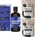 Pudre Jungle Extract de bilberry pentru ochi Supliment organic de bilberry pentru ochi, Shilaj praf crud Shilajit pentru bărbați 5 Ounce Bag, Tongkat Ali pentru bărbați pulbere 282 Serviri Tonkat-Ali Longjack Root