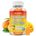 Gume Citrate de potasiu, Gume mari Supliment de potasiu 1200 mg pentru adulți și copii, Suport Crampe Leg & Sanatate musculara, Vegan, Mango Flavor 60 Conte