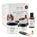 Eye Envy Dog Tear Stain Remover Starter Kit cu solutie ProPowder perie, perie aplicator, paduri pe scara si pensula aplicator mic