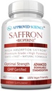 Stiinta aprobata Saffron® Standardizat la 3% Crocin, 2% Safranal - BioPerine de mare Absorbtie - Vegan, 60 Capsule - Ambalaj de 1