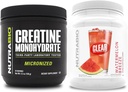 NutraBio Creatin Monohidrat, Nearomated, (150 g) și Clear Whey Proteine Izolat, (Watermelon Breeze) Supliment Bundle 