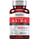 Piping Rock Vitamina K2 D3 Supliment 