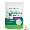 NAD Nicotinamidă Ribozidă Resveratrol 900mg, NAD Supliment de sprijin de sănătate celulară, Anti-Aging, Energie, Focus - 80 capsule