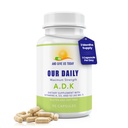 Suplimentul nostru zilnic de vitamine ADK - Vitamina A, D3 & K (ca MK7) - Suport pentru sistemul osos și imunitar - Vitamine de mare potențial cu ingrediente non OMG - Capsule de legume fără gluten, soia gratuit