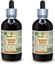 Root maral (Rhaponticum Carthamoides) Tincture, extract lichid de rădăcini uscate organice (Brand Name: HerbalTerra, Proudly Made in USA) 2x4 fl.oz (2x120 ml)