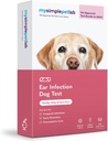 MySimplePetLab Dog Infectie ureche Kit, Vet aprobat, Detecteaza Drojdie & Bacteria, Mail-in Kit, Rezultate rapide, Usor la domiciliu Utilizarea pentru mirositor, Urechi mancarimi, Suporturi Dog Ureche Sănătate
