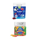 OLLY Kids Sleep Gummy, Melatonin, L Theanin, Chamomile, 60 Conte and Kids Multivitamine Gummy Worms, Vitamine A C D E Bs Zinc, 70 Count