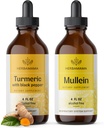 Kit HERBAMAMA Drops lichid - Bundle of Turmeric Curcumin Extract & Mullein Leaf Tincture - Vegan, Non-GMO, Sugar & Alcohol-Free - 2 Pack