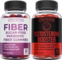 Atlantis Nutriție Zahăr Prebiotic Gume de fibre gratuite pentru adulți 60 Gume + Testosteron Booster 2 Pack (120 Gume)