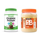Pudră organică de proteine Vegan, ciocolată Fudge 2 lbs + PBfit Original 30 oz