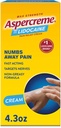 Aspercreme Lidocaină Durere Relief Cream Soothes Agravated Nervi, Numbing Topical Analgesic cu Max-Forngth 4% Lidocaină & Moisturising Aloe, 4.3 Oz.