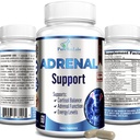 Suport suprarenal, Manager cortizol, Sanatate suprarenala, Mentine nivele de cortizol echilibrat, Supliment de ajutor stres cu Ashwagandha, L-Tyrosine - 60 capsule