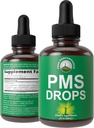 PMS Relief 9-in-1 lichid picături Supliment. 9 Ingrediente vegetale pentru a sprijini perioada cramps durere pentru femei. Vegan, Zero Vitamine de zahăr cu fructe de pădure organice Chaste, Cramp Bark, Yam Root, Nettle Leaf