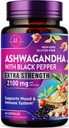 Ashwagandha 2,100 mg - Ashwagandha Suplimente pentru femei în Capsule Veggie cu pulbere şi extract de rădăcină, Pepper negru pentru absorbţie ridicată, pe bază de plante, non-GMO, îmbuteliat în Statele Unite ale Americii - 60 Capsule vegetale