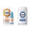 Clipește picăturile de ochi pentru ochi uscaţi, Triple Care Picături de ochi lubrifiante, Instant Soothing, Moisturizing + Blink NutriTears Supliment dovedit clinic pentru ochi uscat, 50 Softgels
