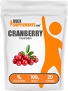 BulkSupplements.com Pudră de merişoare - Suplimente de merişoare pentru femei şi bărbaţi, Merişoare uscate la aer - Neîndulcite & Gluten Free, 5g per Serving, 100g (3.5 oz) (Pachet de 1)