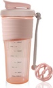 Proteine Shaker Sticla,Sports Blender Sticle pentru amestecuri de proteine cu bila de Whisk,Sticla Mixer,Portable Pre Workout Whey Proteina băutură Shaker Cup,Midnight roz
