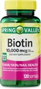 ikj Biotin Hair/Skin/Nails Sănătate Supliment alimentar Softgels, 10.000 mcg, 120 Conte