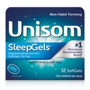 Unisom SleepGels, Nighttime Sleep-aid, Difenhidramină HCI 50 mg, 32 SoftGels