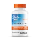 Cea mai bună vitamina D3 + K2 a medicului (vitamină K2 ca MK-7), susţine osul, ţesutul, şi sănătatea arterială, absorbţia de calciu • non- GMO • Gluten gratuit • Vegetarian, 5000 UI, 60 Veggie Caps