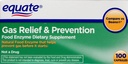 Equate Gas Relief & Prevention Enzyme Food Dietary Supplement, 100ct, Comparativ cu Beano