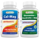 Cel mai bun Naturals Calciu Magneziu cu vitamina D3 1500mg & Glucosamină Chondroitin și MSM