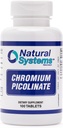 Crom Picolinat 200 Mcg 100 comprimate de sisteme naturale - Suplimente crom pentru stilul de viață activ - Excelent supliment crom de absorbție - Capsule crom nede zahăr