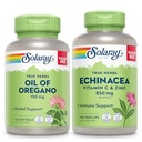 SOLARAY Ulei de Oregano Softgels și Echinacea, VIT C & Zinc Immune Supplement - Oregano Oil and Echinacea Capsules w/Vitamina C 500mg Plus Bioflavonoids, Vegan, 60-Day Guarantee, 120ct/180ct