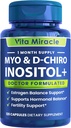 Inozitol Supliment Myo-Inositol & D-Chiro Inositol 120 Capsule 2000mg 40:1 Raţional potenţă mare Myo & D Inositol Blend - Echilibru hormonal şi suplimente POSS pentru femei Livrare lunară