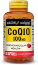 MASON NATURAL Co Q10 100 mg - Healthy Heart and Cellular Energy Production, Supports cardiovascular Health, 30 Softgels