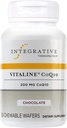 Tehnologii integrate Vitaline CoQ10 200 mg - Brain Health Supplement for Adulți* - Supports Heart Health* - Dairy-Free - Chocolate Flavored, 30 Chewable Tablets (30 Servings)