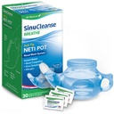 SinuCleanse Soft Tip Neti Pot Nasal Wash System, Relieves Nasal Congestion Datorita frigului si gripei, aerului uscat, alergiilor, 30 All-Natural Saline Pachete, Made in USA