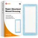 Carbou Super Absorbtive Rana dressing Pad-uri 4"x 8," 10 Pack individuale, Bandaje Absorbtive non-adezive pentru Ingrijirea Rănilor, Dressing moale foarte absorbante, Pad-uri de gauze non Stick pentru răni