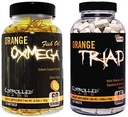 CONTROLLED LABS Global Health Bundle, 45 Servings Orange Triad, 120 Conte Orange Oximega Fish Oil, Muscle Building and Recovery Supplement for Men and Women
