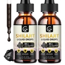 (2-Pack) Silajit de mare potenta Pure Himalayan Lichid organic Supliment, Shilajit Resin picătură pentru bărbați și femei, Max Potence 85+ Clean Trace Minerale & Acid fuzelian pentru energie, suport metabolic și imun