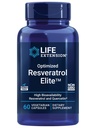 Extensie de viaţă Optimizată Resveratrol Elite, Trans-resveratrol, quercetin, Îmbătrânire Sanatos, Heart Health, Brain Health, Stres oxidativ, Gluten-Free, Non-GMO, Vegetarian, 60 Capsule