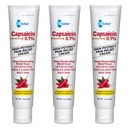 Globe (3 Pack) Capsaicina 0,1% Crema de calmare a durerii de potenţă ridicată, fără parfum (2 oz) Deep Penetranting Relief from: Artrită, dureri musculare, articulare şi de spate