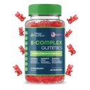 Vitamina B Complex Gummies pentru adulți, B Complex de vitamine Supliment pentru femei și bărbați, B Vitamine Complex Gumies pentru energie și sănătatea creierului, Aroma naturală de căpșuni, 60 Conte