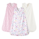 PHF 3 Pack Încălzit Micro-Fleece Baby Sleep Sack 6-12 luni, Soft Baby Wearable Blanket, 2-Way Zipper saci de dormit, confortabil Toddler Sleeping Sack pentru fete, dimensiune medie, Butterfly