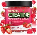 Creatine Monohidrat Gummie pentru bărbaţi şi femei 120 CT - 5600 mg de Creatină Monohidrat per Serving, Creatină masticabilă Monohidrat pentru suport muscular şi energie Boost, Sugar Free, Vegan (Aromă de afine)