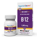Sursă superioară nr. de metilcobalamină Shot B-12 1000 mcg - Vitamina B-12 pentru a sprijini producția de energie, sănătatea creierului și wellness generală - Tablete sublinguale pentru absorbție rapidă - 60 comprimate de eliminare