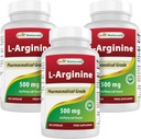 Cele mai bune Naturale L-Arginină 500mg 250 capsule (250 Conte (Pachet de 3)