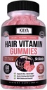 Kaya Naturals Cresterea parului Gume - Biotin 5000mcg Vitamine pentru par sanatos, piele, si unghii - Frumusete Supliment pentru femei sau barbati - 60 Conte - Aroma de afine