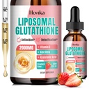Liposomal Glutatione Supliment 2000mg, Liquid Glutatione picături cu vitamina C, Master Antioxidanti pentru sistemul imunitar, Aging Defense, Skin Health, Ficat Detox-Superior Absorbție, Căpșuni 2 Fl Oz